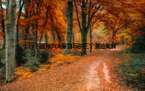 以下是我为大家推荐的三个潮汕美食