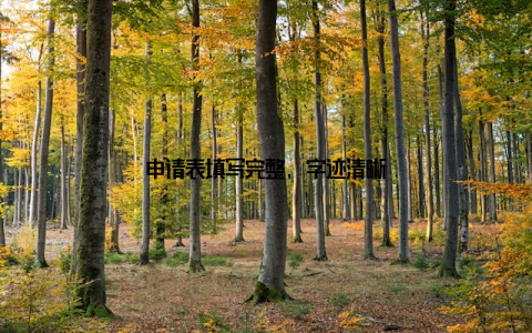 申请表填写完整, 字迹清晰