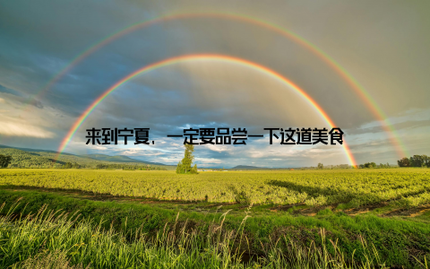 来到宁夏, 一定要品尝一下这道美食